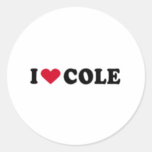 I LOVE COLE CLASSIC ROUND STICKER