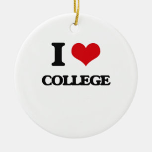 I Love College Ceramic Tree Decoration