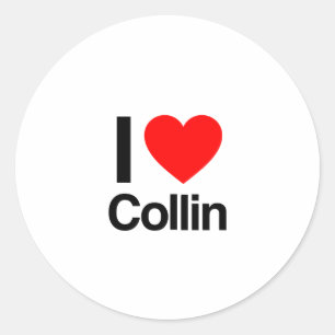 i love collin classic round sticker