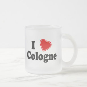 I Love Cologne Frosted Glass Coffee Mug