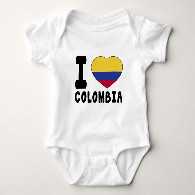 I Love Colombia Baby Bodysuit (Front)