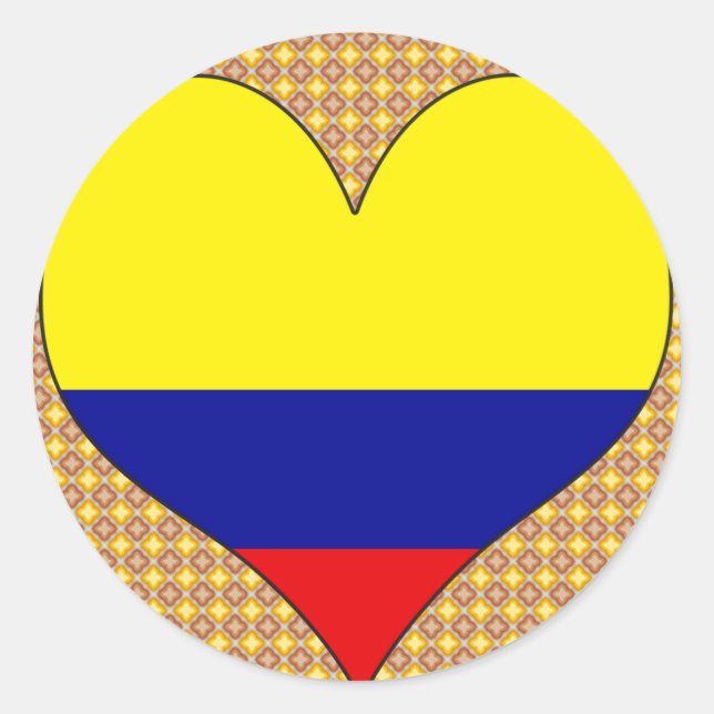 I Love Colombia Classic Round Sticker (Front)