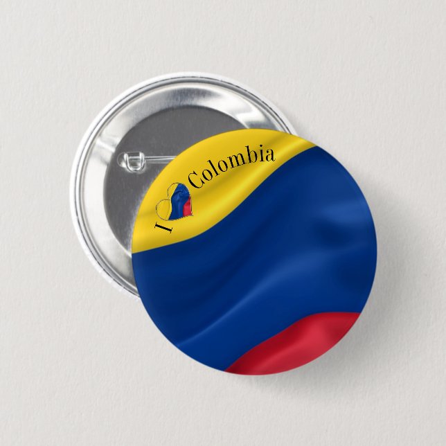 I Love Colombia Flag 6 Cm Round Badge (Front & Back)