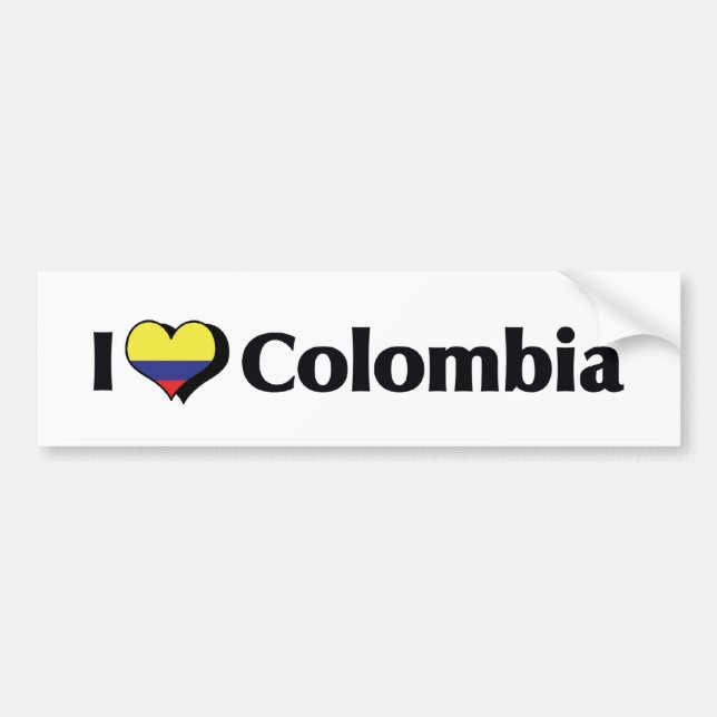 I Love Colombia Flag Bumper Sticker (Front)