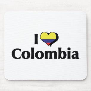 I Love Colombia Flag Mouse Pad