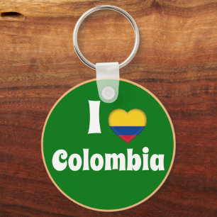 I love Colombia & Heart - country, travel /sports Key Ring