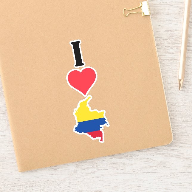 I Love Colombia Vertical I Heart Country Flag Map (Notebook)