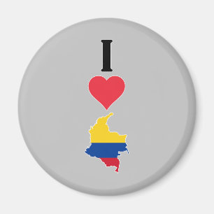I Love Colombia Vertical I Heart Country Flag Map Magnet