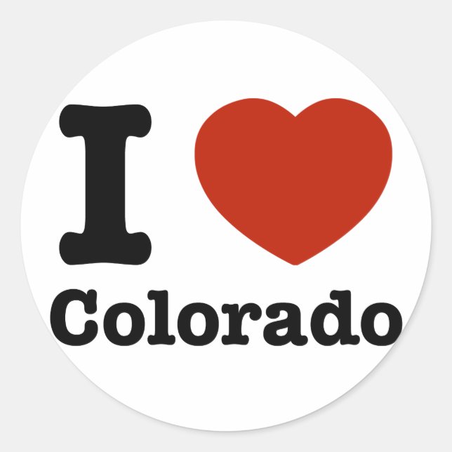 I Love Colorado Classic Round Sticker (Front)