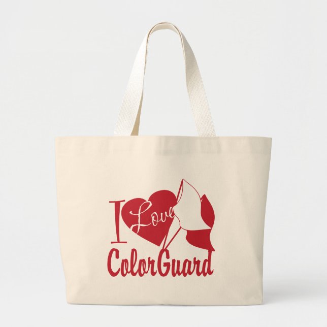 I Love ColorGuard Large Tote Bag (Front)