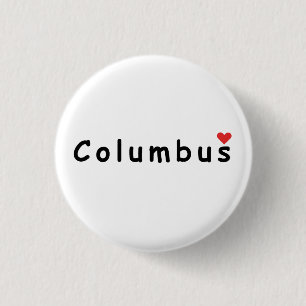 I love Columbus 3 Cm Round Badge