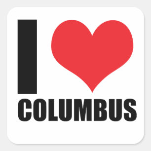 I love Columbus Square Sticker