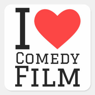 I love comedy film square sticker