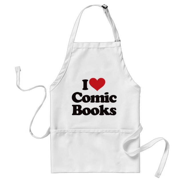 I Love Comic Books Standard Apron (Front)