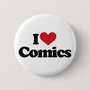 I Love Comics 6 Cm Round Badge