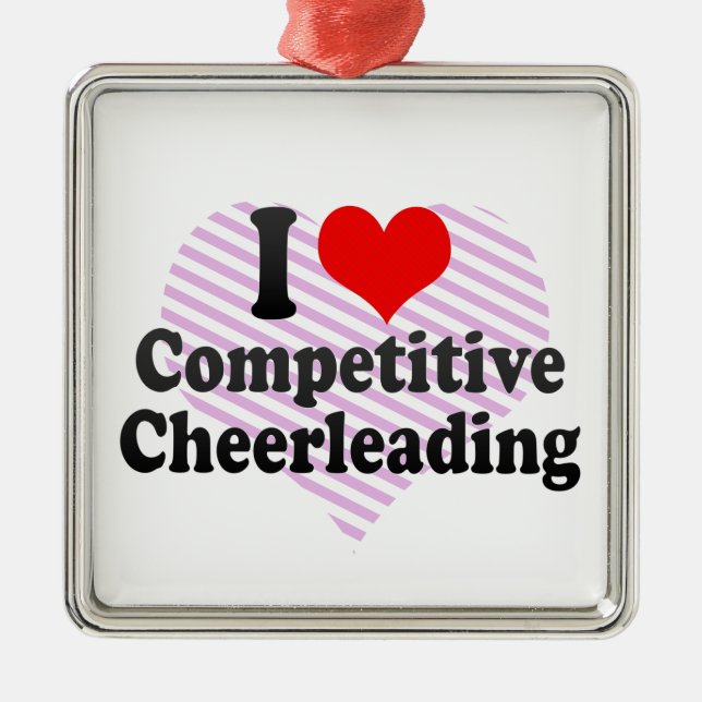 I love Competitive Cheerleading Metal Tree Decoration (Front)
