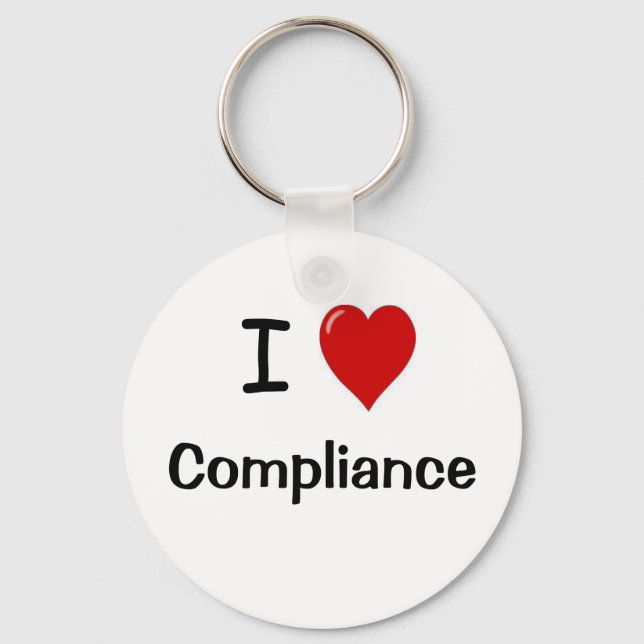 I Love Compliance I Heart Compliance Officer Key Ring (Front)