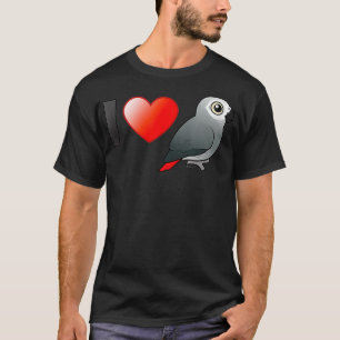 I Love Congo African Grey Parrots Bird Lover Pet T-Shirt