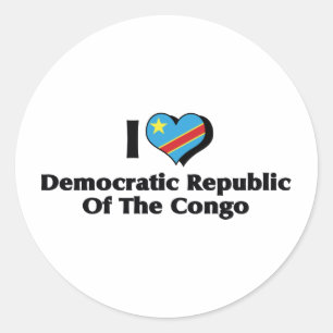 I Love Congo Democratic Republic Flag Classic Round Sticker
