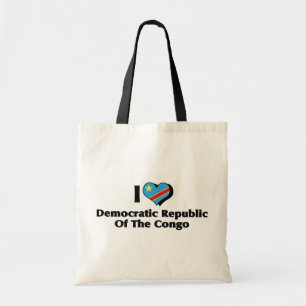 I Love Congo Democratic Republic Flag Tote Bag