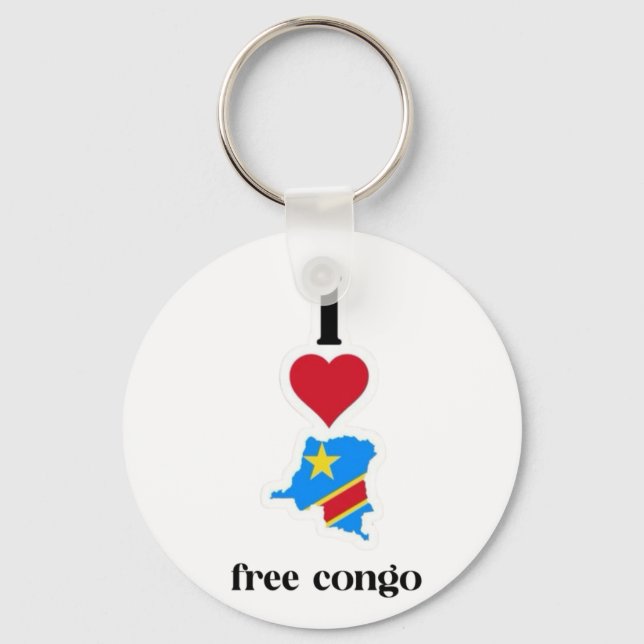 i love congo design  key ring (Front)