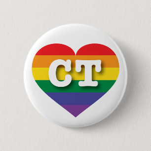 I love Connecticut Gay Pride 6 Cm Round Badge