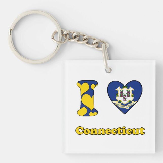 I love Connecticut Key Ring (Front)