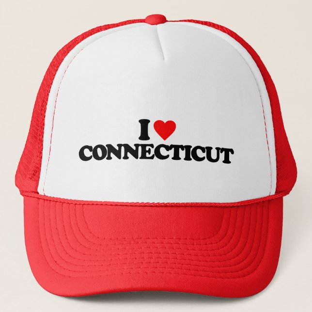 I LOVE CONNECTICUT TRUCKER HAT (Front)