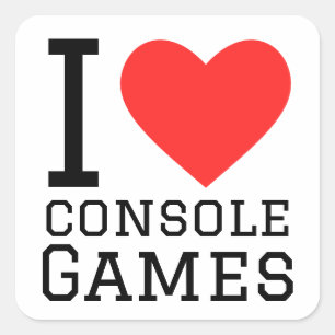 I love console games square sticker