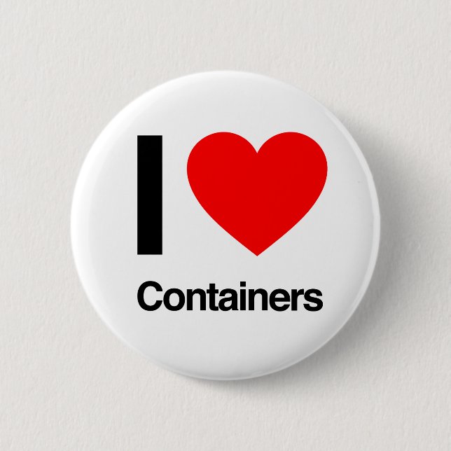i love containers 6 cm round badge (Front)