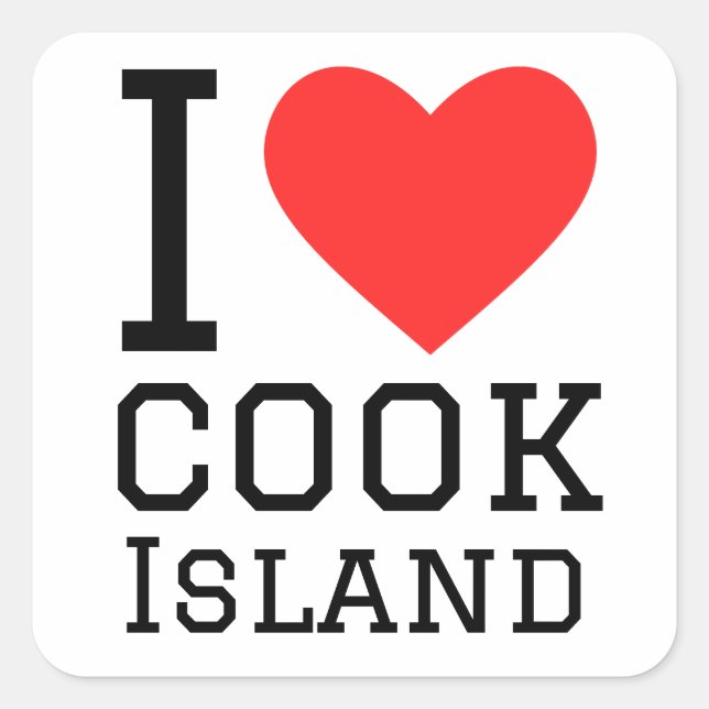 I love cook island square sticker (Front)