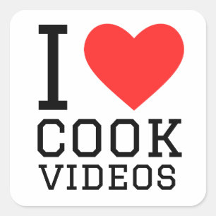 I love cook videos square sticker