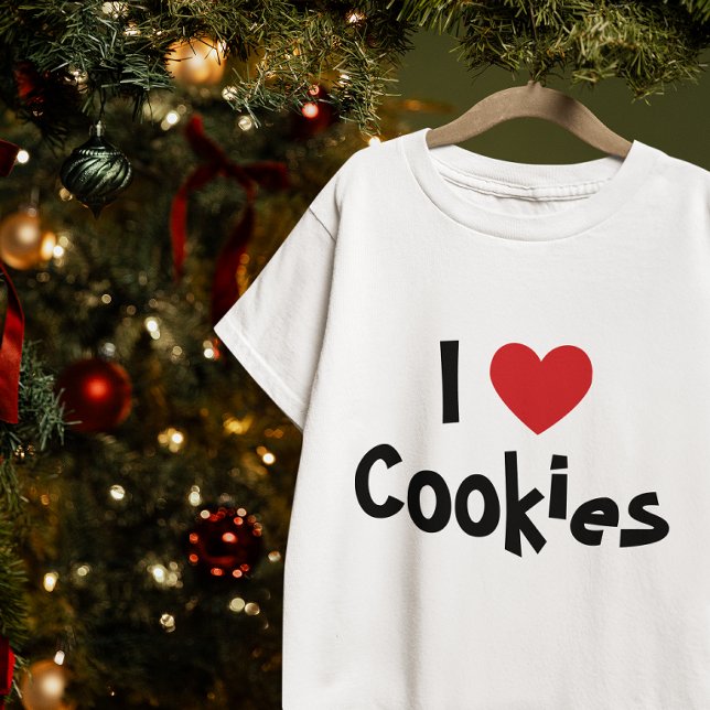 I Love Cookies Red Heart T-Shirt (I Love Cookies T-Shirt)