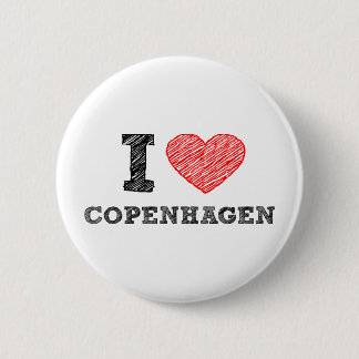 I love Copenhagen 6 Cm Round Badge