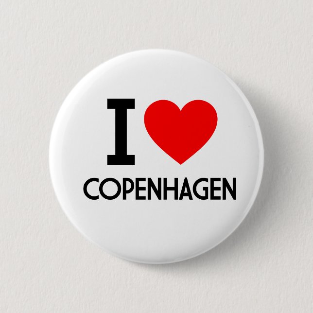 I Love Copenhagen 6 Cm Round Badge (Front)