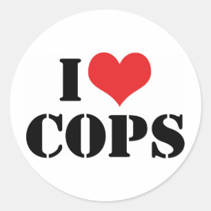 I Love Cops Classic Round Sticker