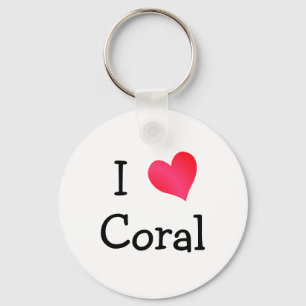 I Love Coral Key Ring