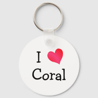 I Love Coral Key Ring