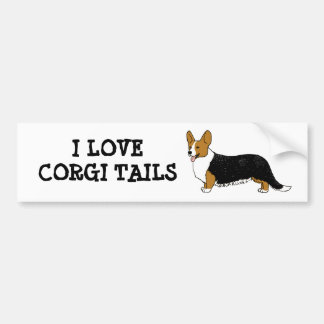 I LOVE CORGI TAILS BUMPER STICKER