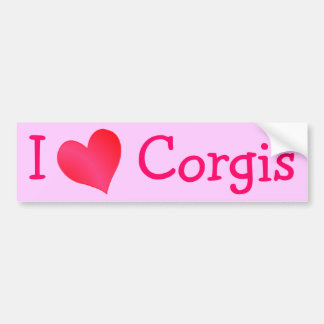 I Love Corgis Bumper Sticker