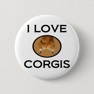 I Love Corgis Corgi Butt 6 Cm Round Badge