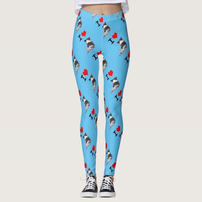 I Love Corgis Leggings (Front)