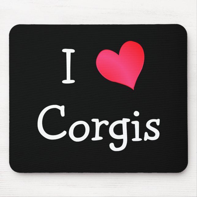I Love Corgis Mouse Pad (Front)