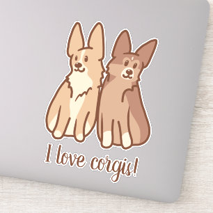 "I Love Corgis!" Two Cute Corgis