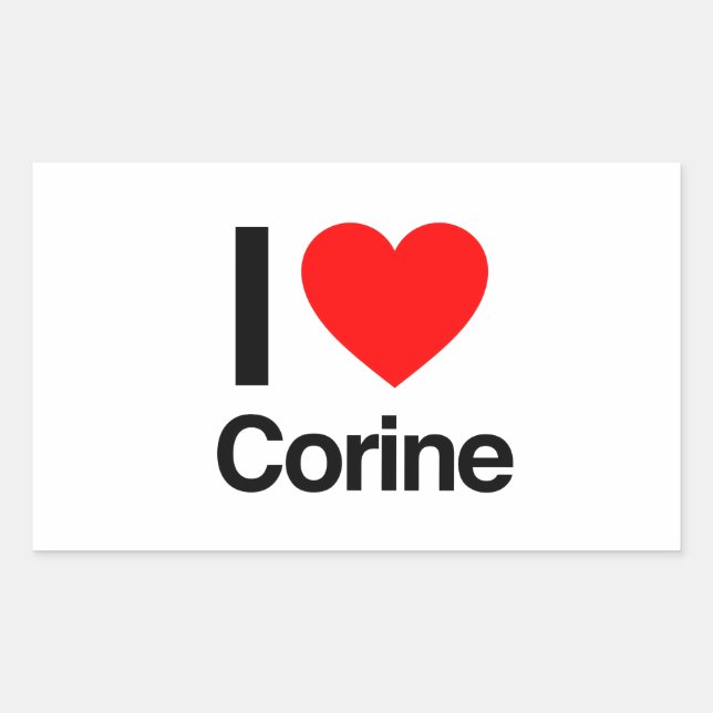 i love corine rectangular sticker (Front)
