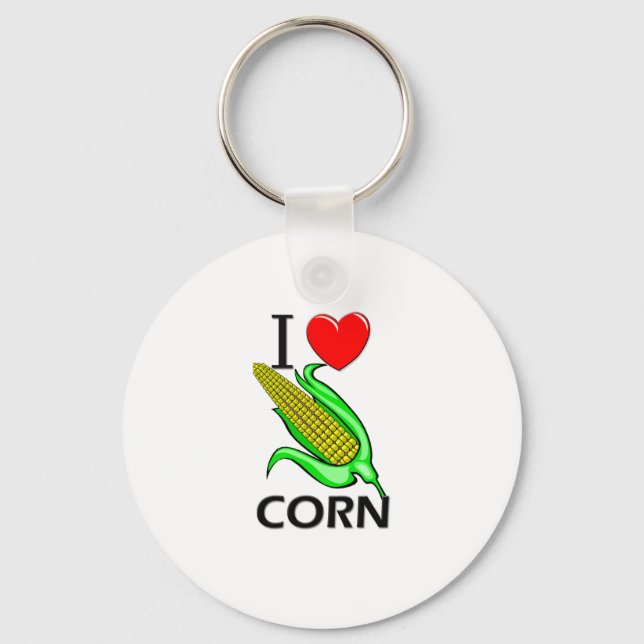 I Love Corn Key Ring (Front)