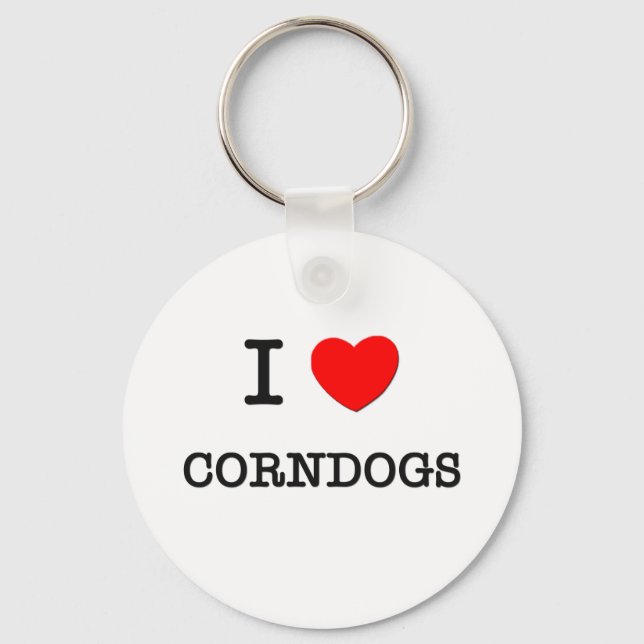 I Love CORNDOGS ( food ) Key Ring (Front)