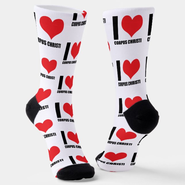 I love Corpus Christi Socks (Angled)