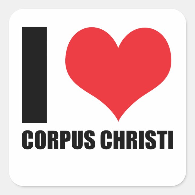 I love Corpus Christi Square Sticker (Front)
