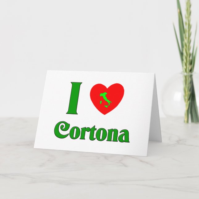 I Love Cortona Italy Holiday Card (Front)